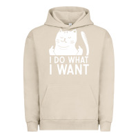 Pigment French Oak i do what i want cat giving a finger funny middle finger rude graphic Urban Hoodie - linhVisuals