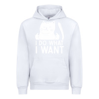 White i do what i want cat giving a finger funny middle finger rude graphic Urban Hoodie - linhVisuals