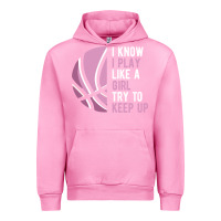 Fuchsia Pink i know i play basketball like a girl try to keep up funny gift for gir Urban Hoodie - linhVisuals