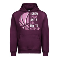 Mauve Wine i know i play basketball like a girl try to keep up funny gift for gir Urban Hoodie - linhVisuals