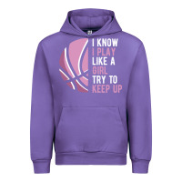 Tulip i know i play basketball like a girl try to keep up funny gift for gir Urban Hoodie - linhVisuals