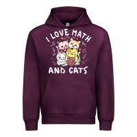 Mauve Wine i love math and cats mountain heart mathematics lover gifts cute and f Urban Hoodie - linhVisuals