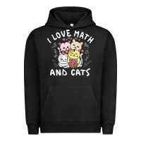 Pigment Black i love math and cats mountain heart mathematics lover gifts cute and f Urban Hoodie - linhVisuals