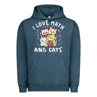 Pigment Midnight Navy i love math and cats mountain heart mathematics lover gifts cute and f Urban Hoodie - linhVisuals