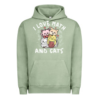 Pigment Oil Green i love math and cats mountain heart mathematics lover gifts cute and f Urban Hoodie - linhVisuals