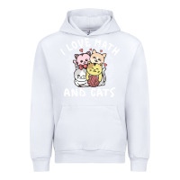 White i love math and cats mountain heart mathematics lover gifts cute and f Urban Hoodie - linhVisuals