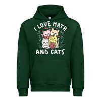 Forest Green i love math and cats mountain heart mathematics lover gifts cute and f Urban Hoodie - linhVisuals