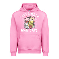 Fuchsia Pink i love math and cats mountain heart mathematics lover gifts cute and f Urban Hoodie - linhVisuals