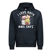 Navy i love math and cats mountain heart mathematics lover gifts cute and f Urban Hoodie - linhVisuals
