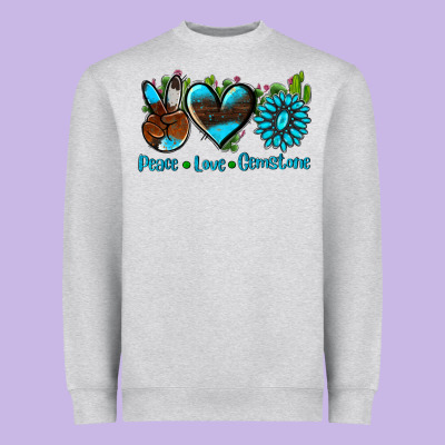 Peace Love  Gemstone Heavyweight Sweatshirt Designed By Adodesignshop