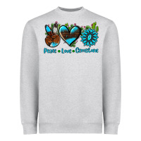 Heather Grey peace love  gemstone Heavyweight Sweatshirt - AdoDesignShop
