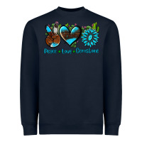 Navy peace love  gemstone Heavyweight Sweatshirt - AdoDesignShop