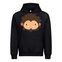 Black Sneaky Sasquatch Big Head Urban Hoodie - linhVisuals