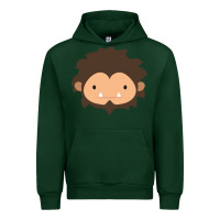 Forest Green Sneaky Sasquatch Big Head Urban Hoodie - linhVisuals