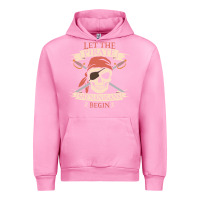 Fuchsia Pink let the pirate shenanigans begin skull vintage pirate skeleton hallowe Urban Hoodie - linhVisuals