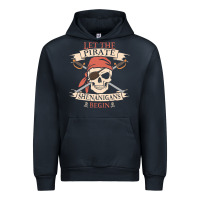 Navy let the pirate shenanigans begin skull vintage pirate skeleton hallowe Urban Hoodie - linhVisuals