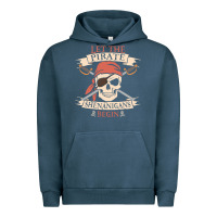 Pigment Midnight Navy let the pirate shenanigans begin skull vintage pirate skeleton hallowe Urban Hoodie - linhVisuals