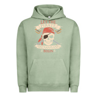 Pigment Oil Green let the pirate shenanigans begin skull vintage pirate skeleton hallowe Urban Hoodie - linhVisuals
