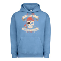 Pigment Pebble Blue let the pirate shenanigans begin skull vintage pirate skeleton hallowe Urban Hoodie - linhVisuals