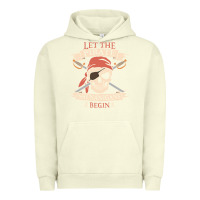 Pigment Pistachio let the pirate shenanigans begin skull vintage pirate skeleton hallowe Urban Hoodie - linhVisuals