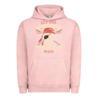 Pigment Salmon let the pirate shenanigans begin skull vintage pirate skeleton hallowe Urban Hoodie - linhVisuals