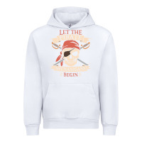 White let the pirate shenanigans begin skull vintage pirate skeleton hallowe Urban Hoodie - linhVisuals