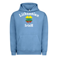 Pigment Pebble Blue lucky lithuanian irish flag shamrock leaf st patricks day Urban Hoodie - linhVisuals