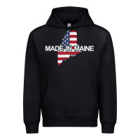 Black made in maine american flag funny patriotic state lover gift Urban Hoodie - linhVisuals