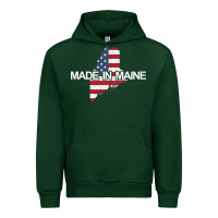 Forest Green made in maine american flag funny patriotic state lover gift Urban Hoodie - linhVisuals