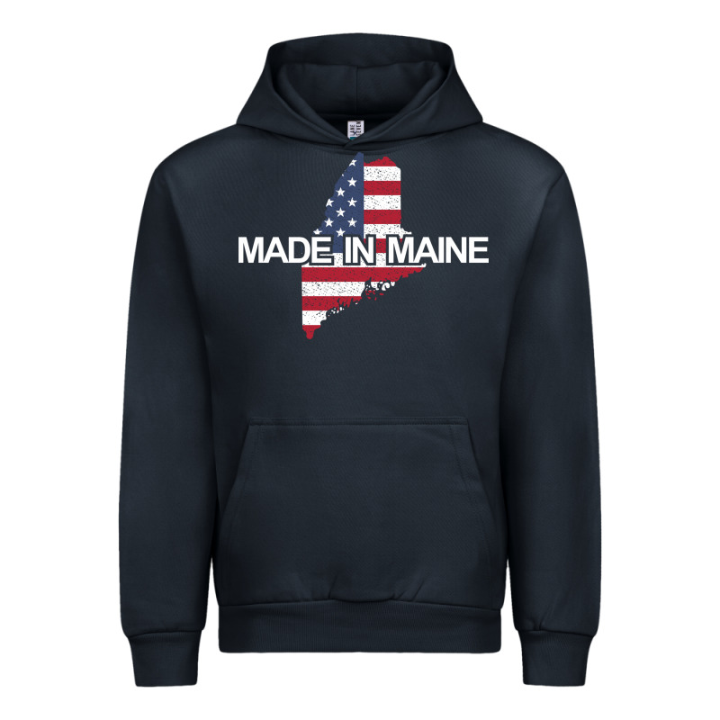Made In Maine American Flag Funny Patriotic State Lover Gift Urban Hoodie by linhVisuals | Teevron