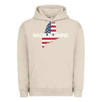 Pigment French Oak made in maine american flag funny patriotic state lover gift Urban Hoodie - linhVisuals