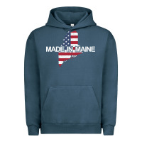 Pigment Midnight Navy made in maine american flag funny patriotic state lover gift Urban Hoodie - linhVisuals