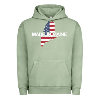 Pigment Oil Green made in maine american flag funny patriotic state lover gift Urban Hoodie - linhVisuals