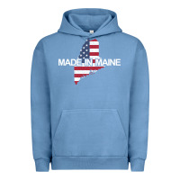 Pigment Pebble Blue made in maine american flag funny patriotic state lover gift Urban Hoodie - linhVisuals
