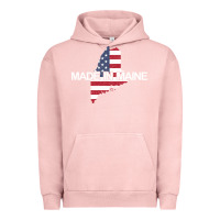Pigment Salmon made in maine american flag funny patriotic state lover gift Urban Hoodie - linhVisuals