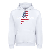 White made in maine american flag funny patriotic state lover gift Urban Hoodie - linhVisuals