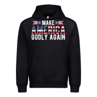 Black make america godly again american flag letters christian quote Urban Hoodie - linhVisuals
