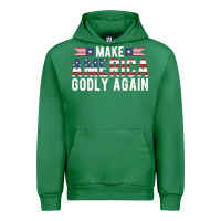 Emerald make america godly again american flag letters christian quote Urban Hoodie - linhVisuals