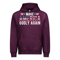 Mauve Wine make america godly again american flag letters christian quote Urban Hoodie - linhVisuals