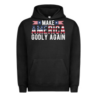 Pigment Black make america godly again american flag letters christian quote Urban Hoodie - linhVisuals