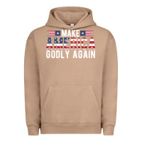 Pigment Burro make america godly again american flag letters christian quote Urban Hoodie - linhVisuals