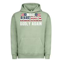 Pigment Oil Green make america godly again american flag letters christian quote Urban Hoodie - linhVisuals