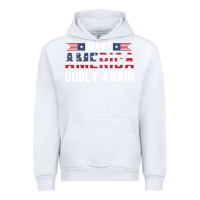 White make america godly again american flag letters christian quote Urban Hoodie - linhVisuals