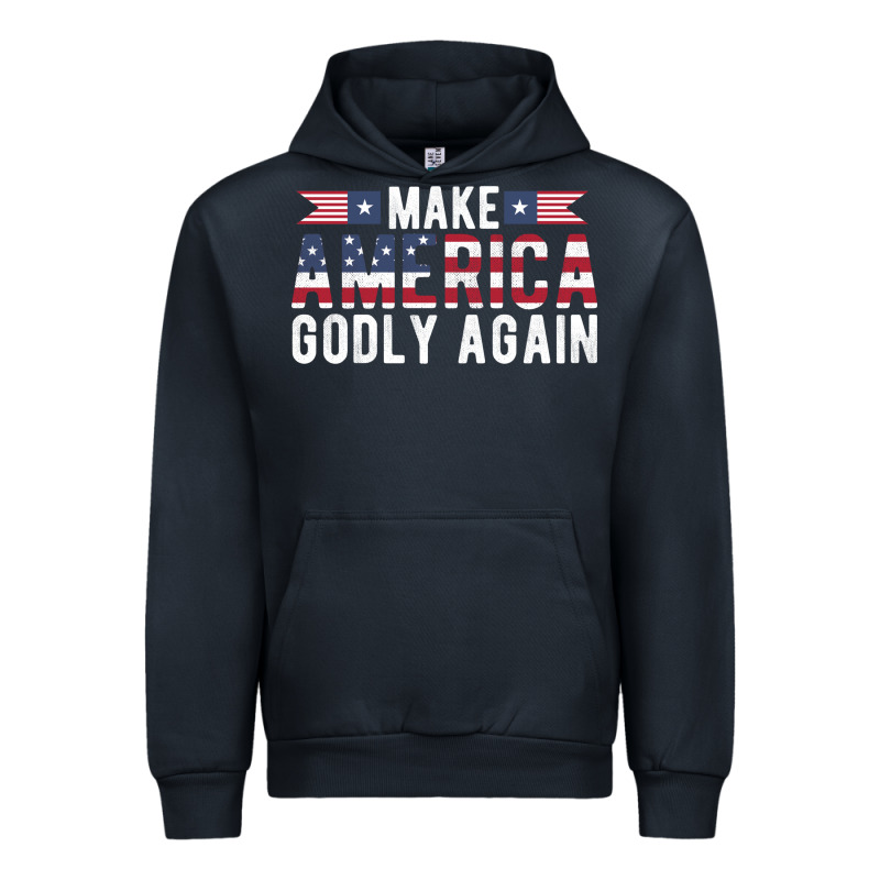 Make America Godly Again American Flag Letters Christian Quote Urban Hoodie by linhVisuals | Teevron