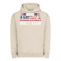 Pigment French Oak make america godly again american flag letters christian quote Urban Hoodie - linhVisuals