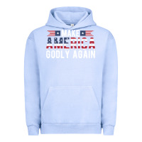 Pigment Grape Ice make america godly again american flag letters christian quote Urban Hoodie - linhVisuals