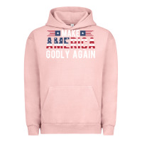 Pigment Salmon make america godly again american flag letters christian quote Urban Hoodie - linhVisuals