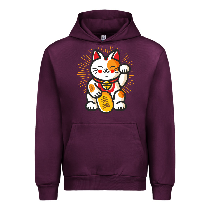 Maneki Neko Lucky Cat Money Feline Japanese Good Luck Charm Kitten Gif Urban Hoodie by linhVisuals | Teevron