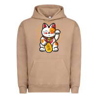 Pigment Burro maneki neko lucky cat money feline japanese good luck charm kitten gif Urban Hoodie - linhVisuals