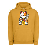 Pigment Peanut Butter maneki neko lucky cat money feline japanese good luck charm kitten gif Urban Hoodie - linhVisuals